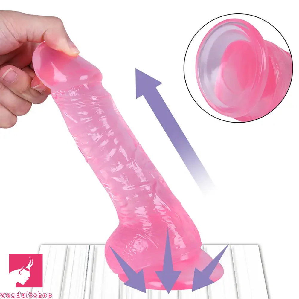 7.87in Real Anal Dildo with Testis Strong Suction Cup Clit Sex Stimulator
