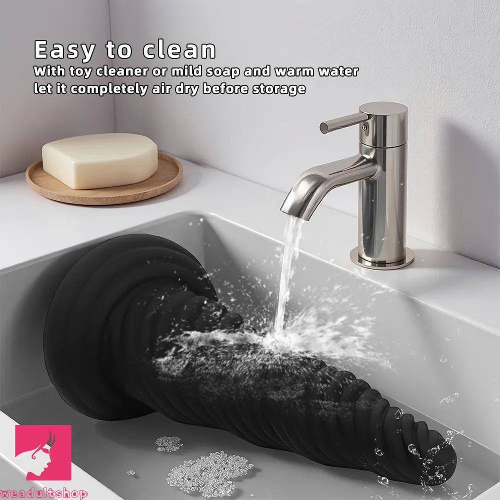 8.26in 10.43in 12in Silicone Thread Black Big Soft Dildo Anal Masturbator