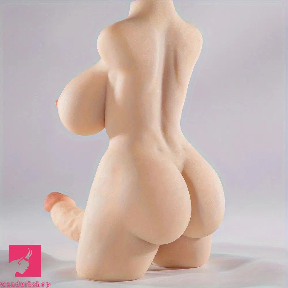 5.5in Realistic Dildo Shemale Sex Doll Torso with Big Breasts Anal Clit Sex