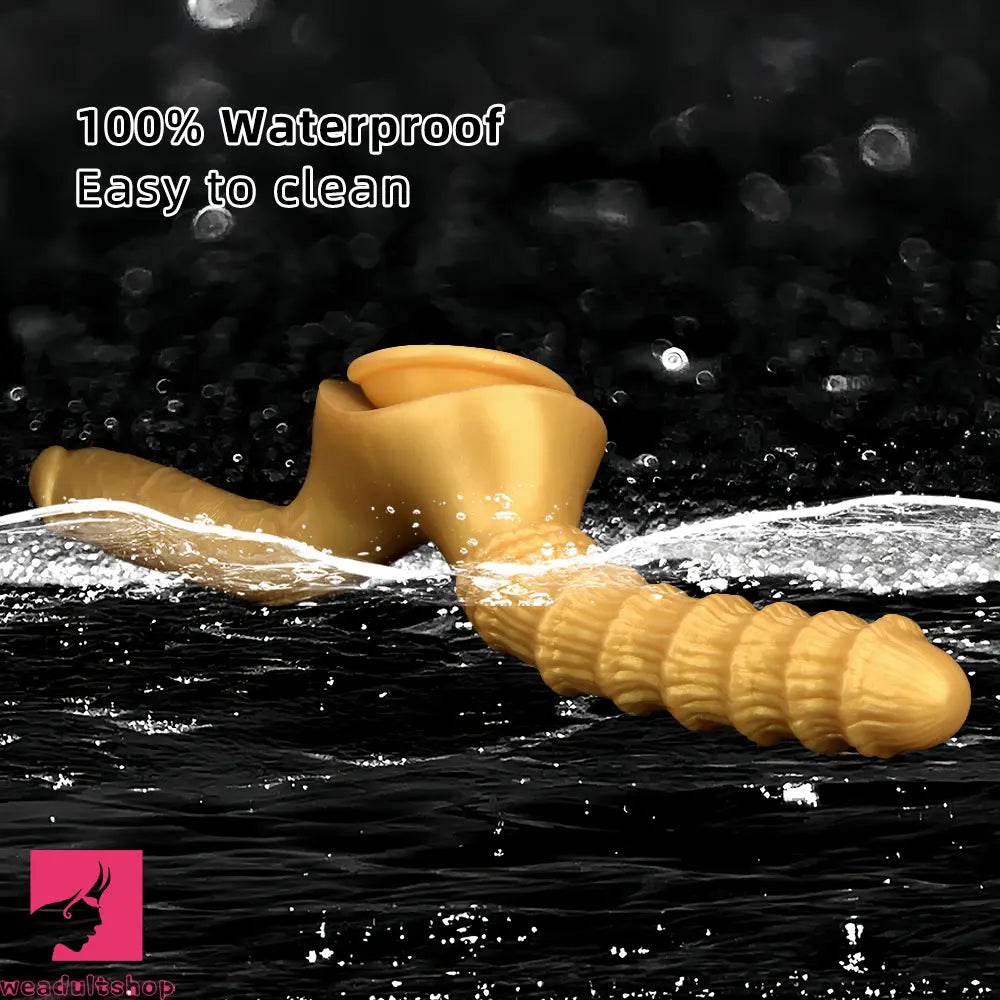 10.82in Big Silicone Soft Gold Double-headed Dildo For Female Lesbian Sex