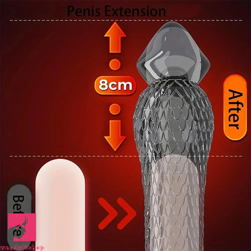 10.16in Penis Cocking Realistic Dildo Cock Sleeve For Girth Enhance Sleeve