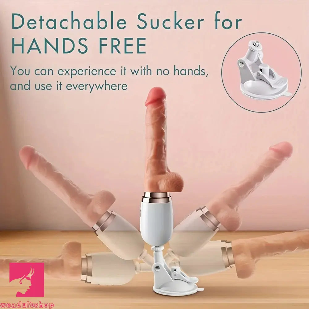 10.6in Realistic Thrusting Dildo Vibrator with Handle Sucker Fuck Machine