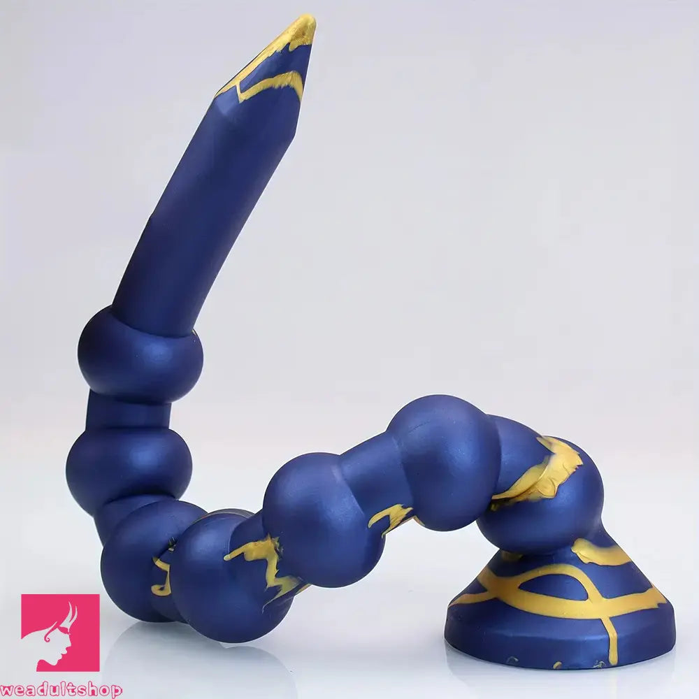23.22in Long Soft Silicone Adult Toy Huge Dildo With Anal Beads For Clit
