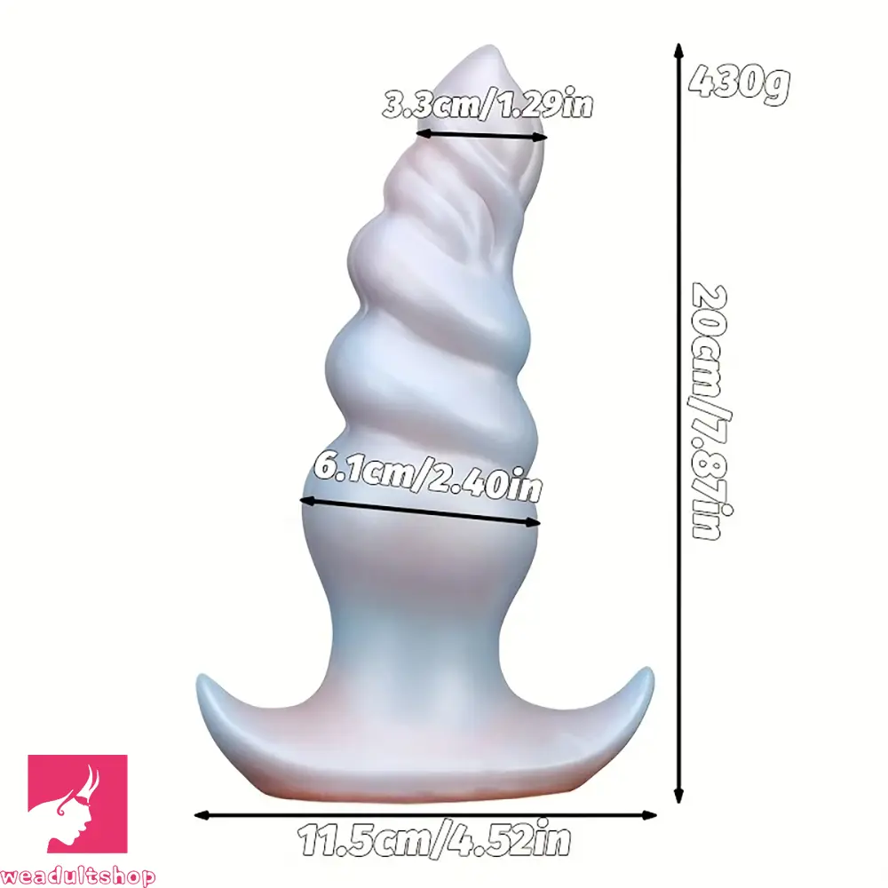 5.5in 6.69in 7.87in Pearlescent Dream Silicone Anal Soft Dildo with Anchor