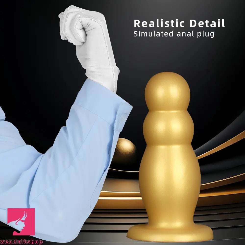 6.7in 10.23in Golden Silicone Extra Large Thick Butt Plug Dildo Butt Beads