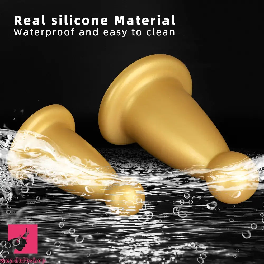 5.7in 7.87in Golden Silicone Soft Thick Butt Plug Dildo For Women Sex Toy