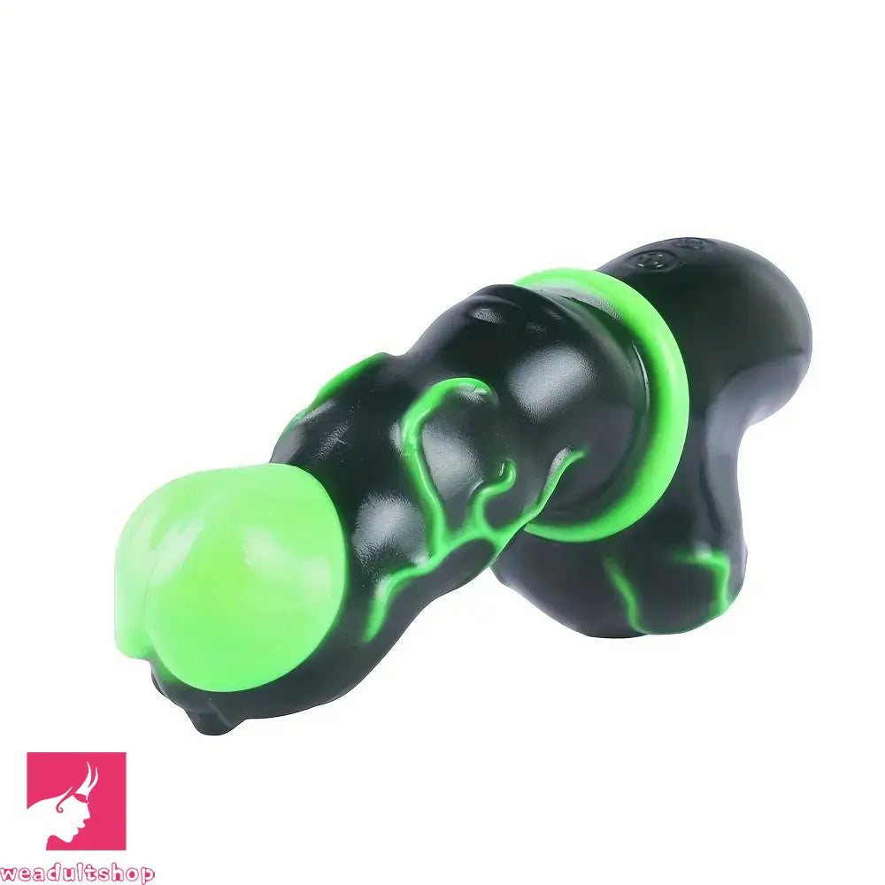 7.8in Alien Mutant Simulation Cock Colorful Ribbed Vaginal Handle Dildo