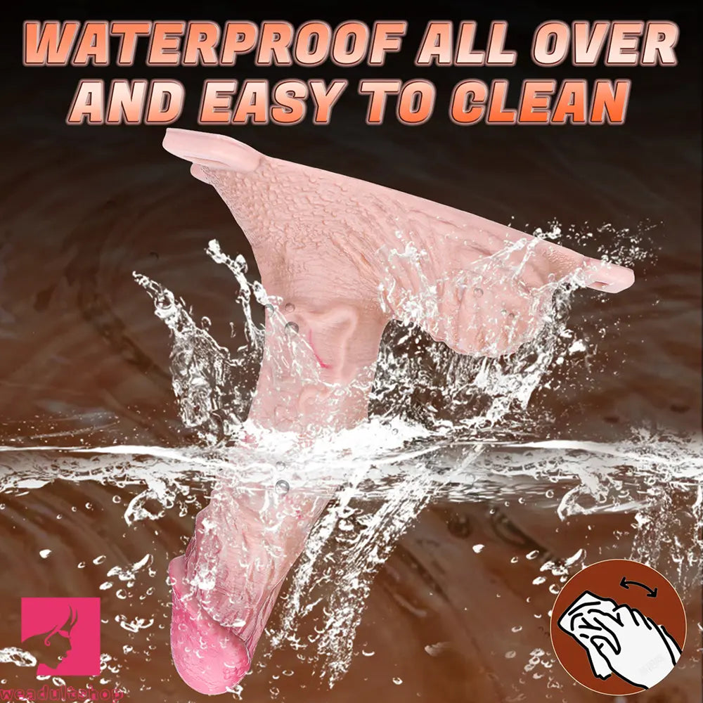 8.07in Realistic Strap on Extender Cock Sleeve Dildo Stretchable Cock Ring