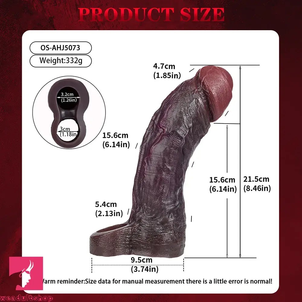 8.46in Uncut Realistic Texture Design Reusable Cock Cover Dildo Sleeve