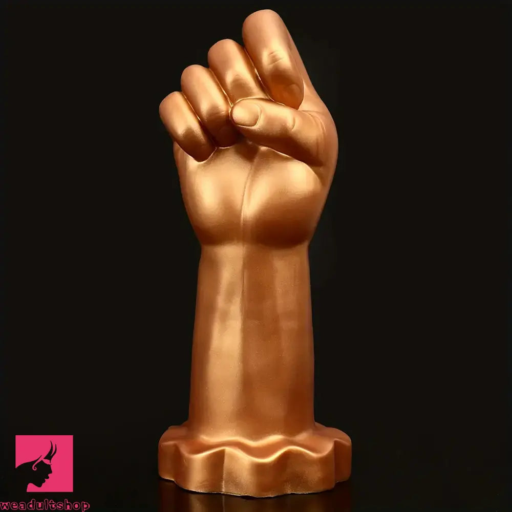 9.44in Golden Silicone Huge Thick Fist Hand Dildo For Gay Comfortable Player