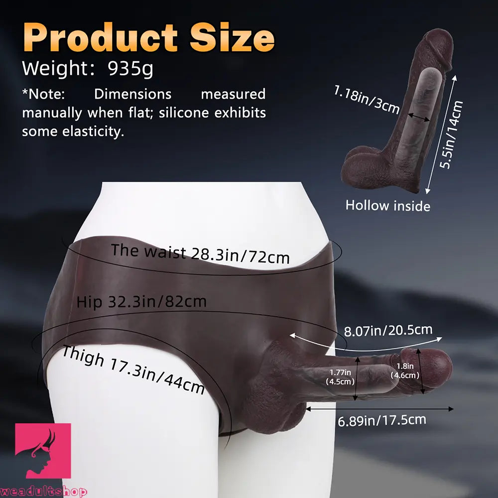 8.07in Hollow Strap on Dildo Panty Silicone Soft Sex Toy For Sex Love