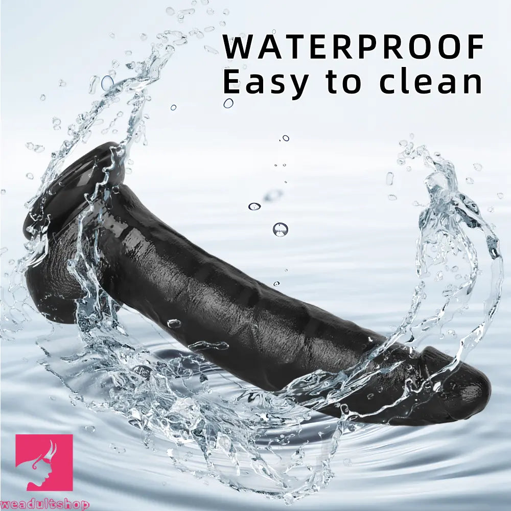 12.2in Big Black PVC Cock Dildo Suction Cup Hand-Free Play Gay Sex Toy