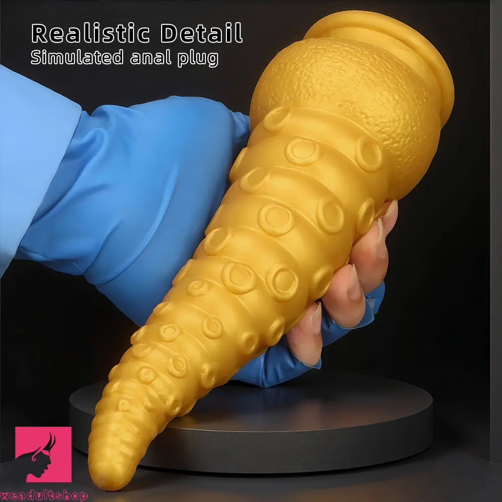 6.1in 6.88in 8.26in 8.66in Gold Silicone Multi-size Octopus Thick Sex Dildo