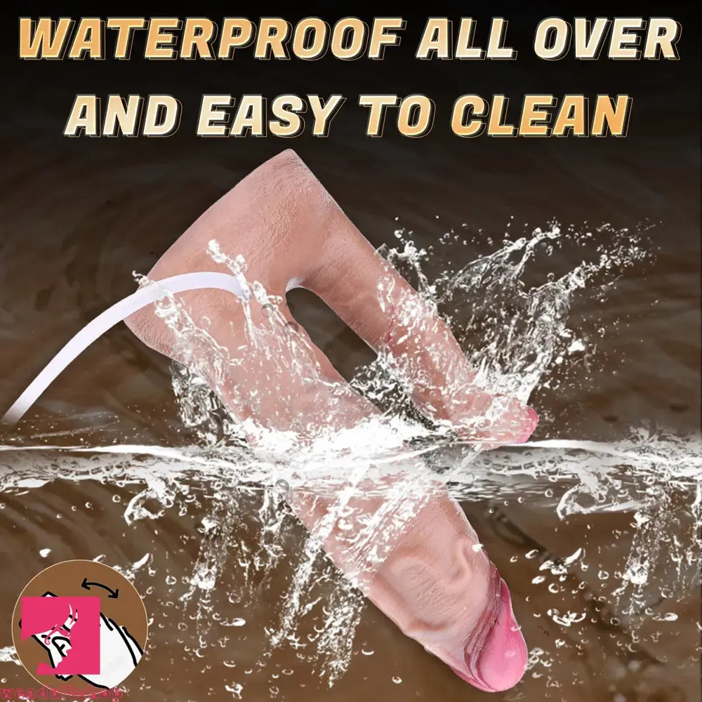 7.59in Double Density Silicone Soft Ejaculating Dual Ended Lifelike Cock Dildo