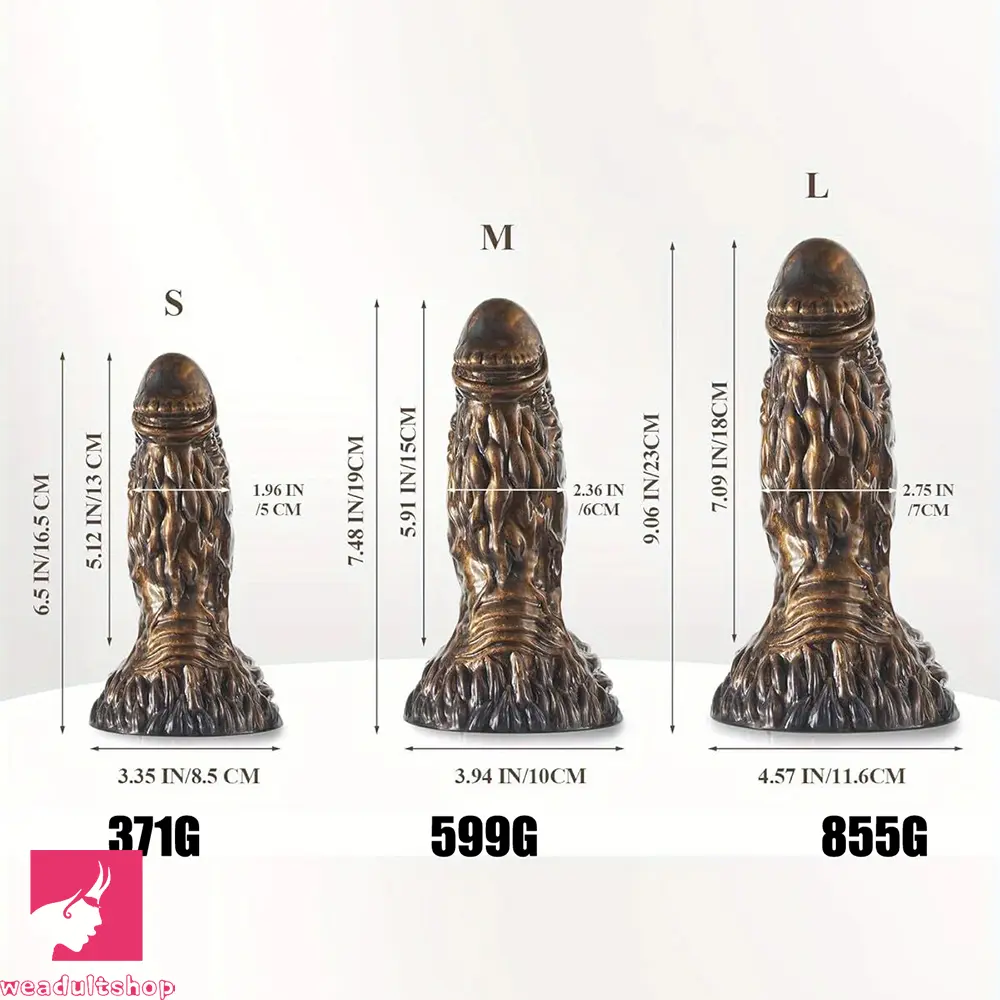 6.5in 7.48in 9.06in Monster Fantasy Thick Dual Density Dildo For Anal Clit