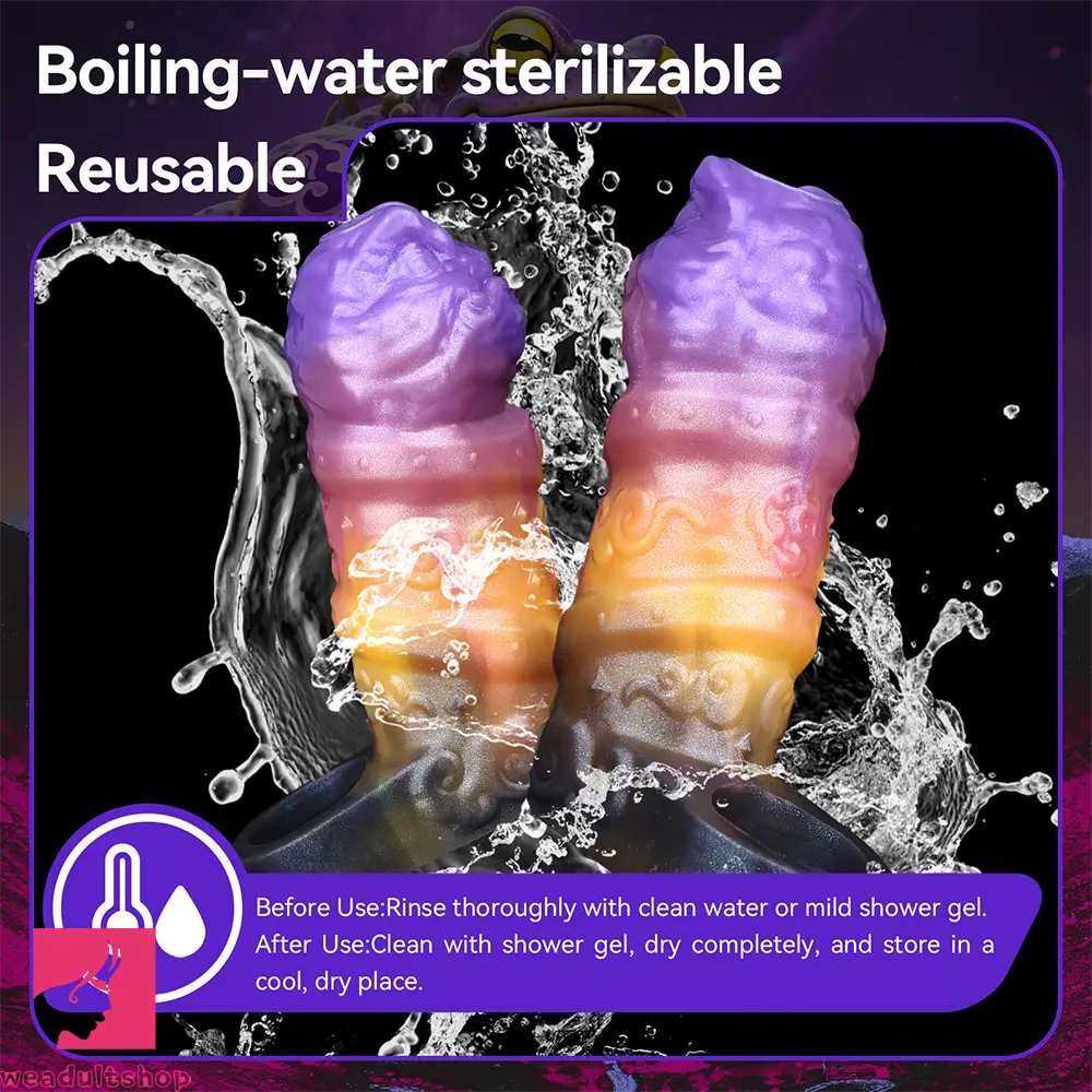 4.76in Ecan Dragon Fantasy Silicone Soft Dildo Sleeve Penis Extender