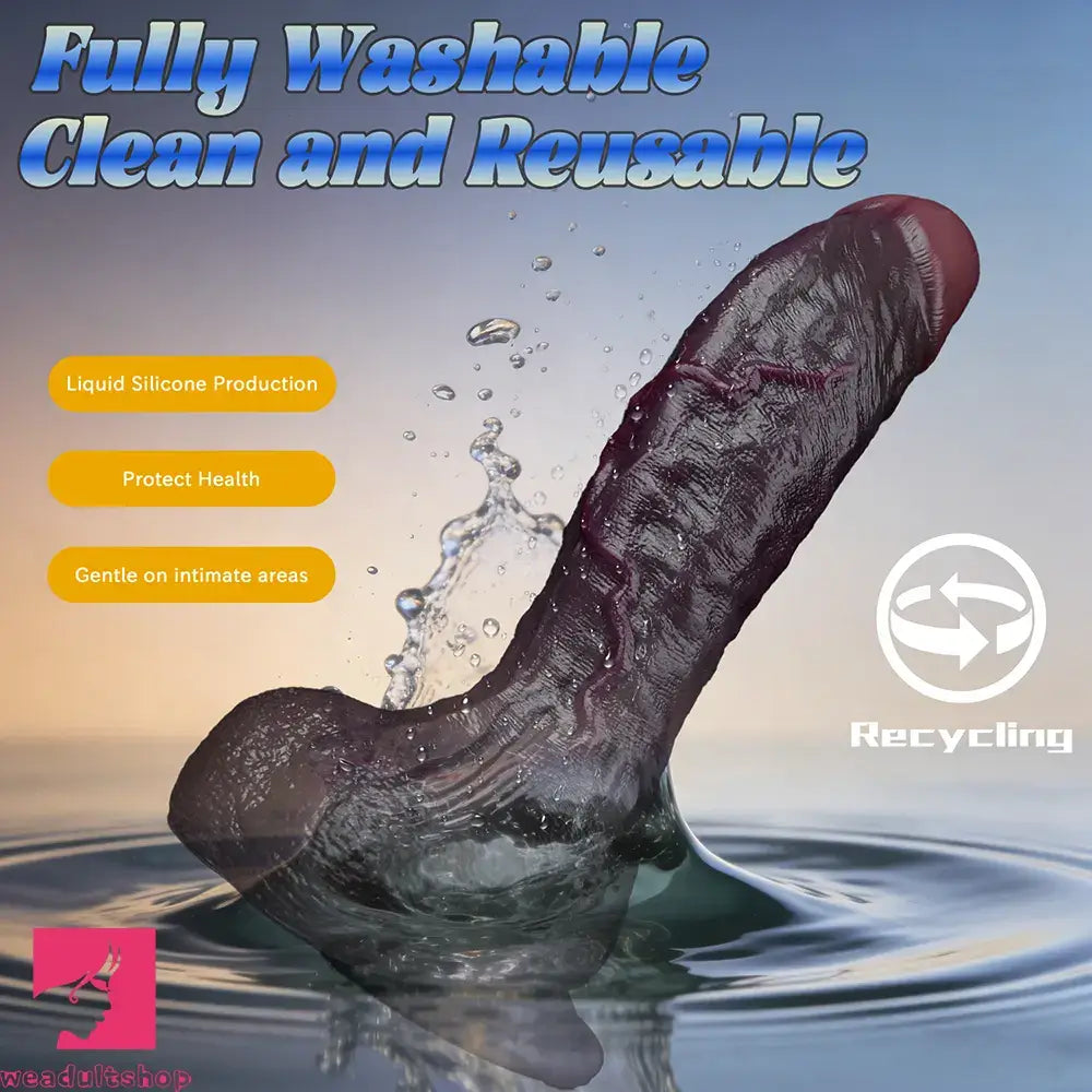8.34in Real Curved Dual Density Silicone Soft Dildo Pleasure Couple Anal Play