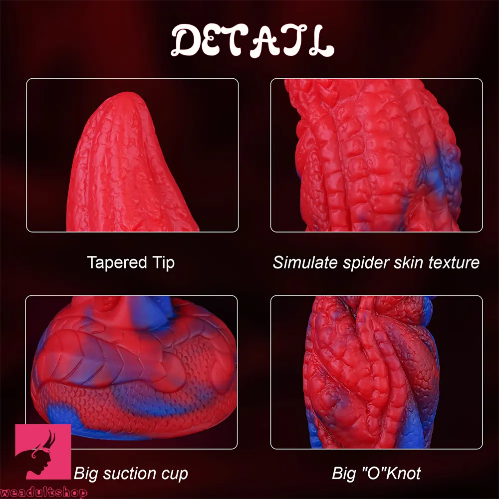 7.87in Spider Skin Liquid Silicone Soft Dildo Adult Pleasure Anal Masturbator