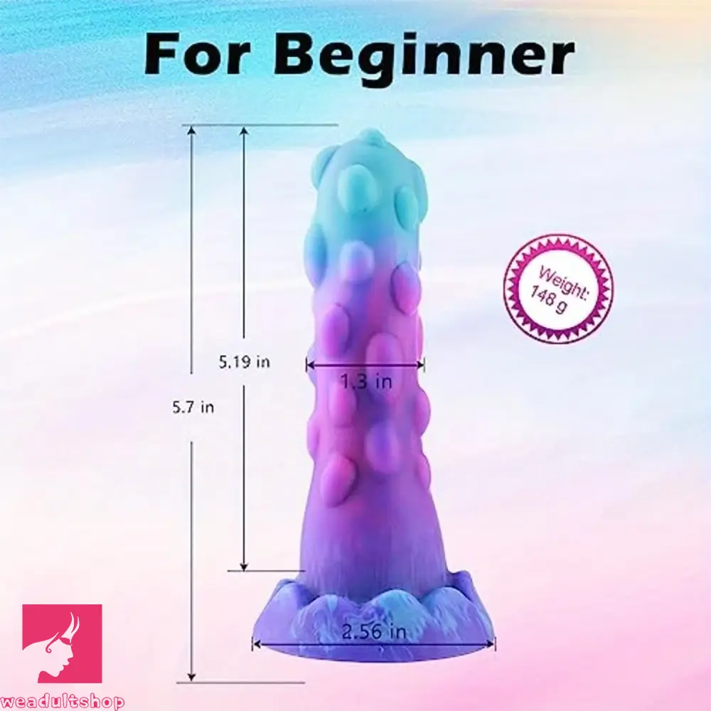 5.7in Spiked Monster Fantasy Beginner Soft Silicone Knot Dildo For Clit