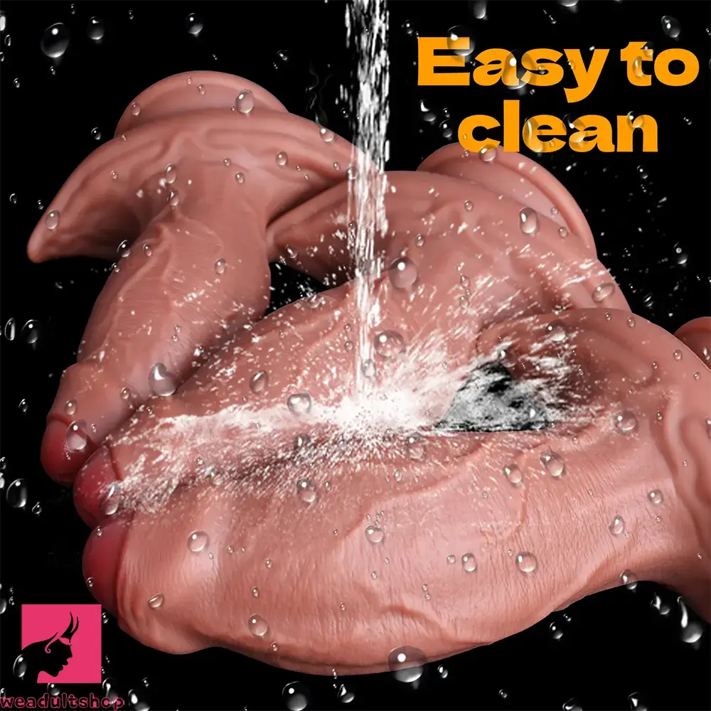 7.48in 8.66in 9.84in Uncut Foreskin Thick Real Dildo Vagina & Anal Cock Toy