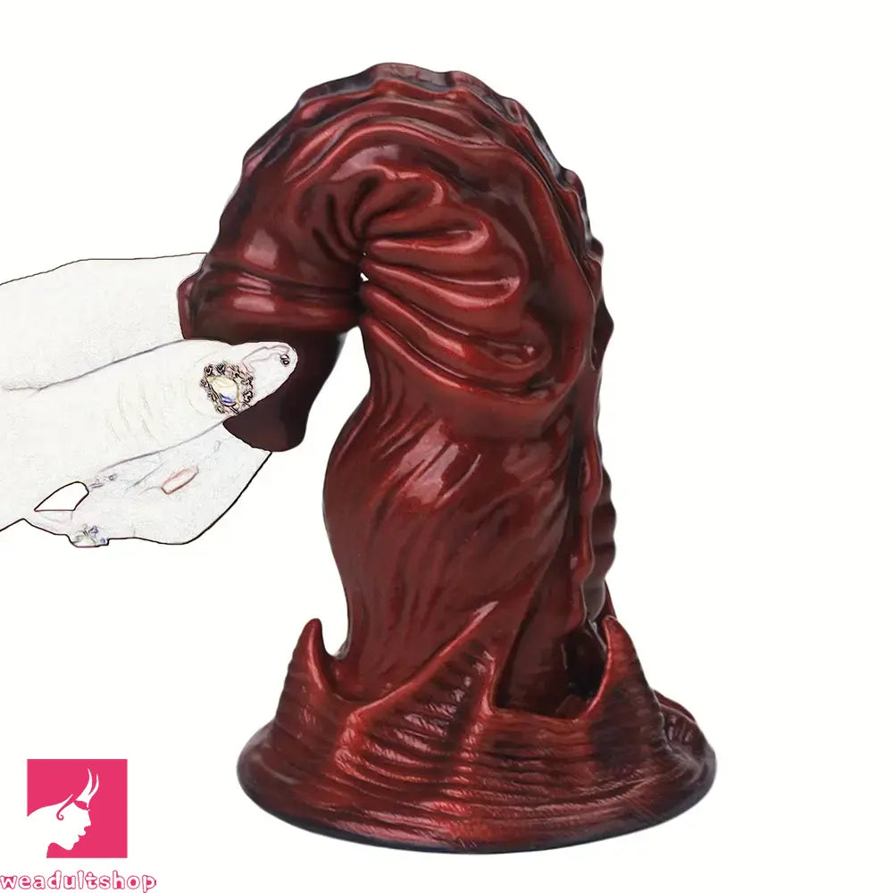 9.25in Monster Thick Knotted Penis Women Dragon Red Silicone Anal Dildo