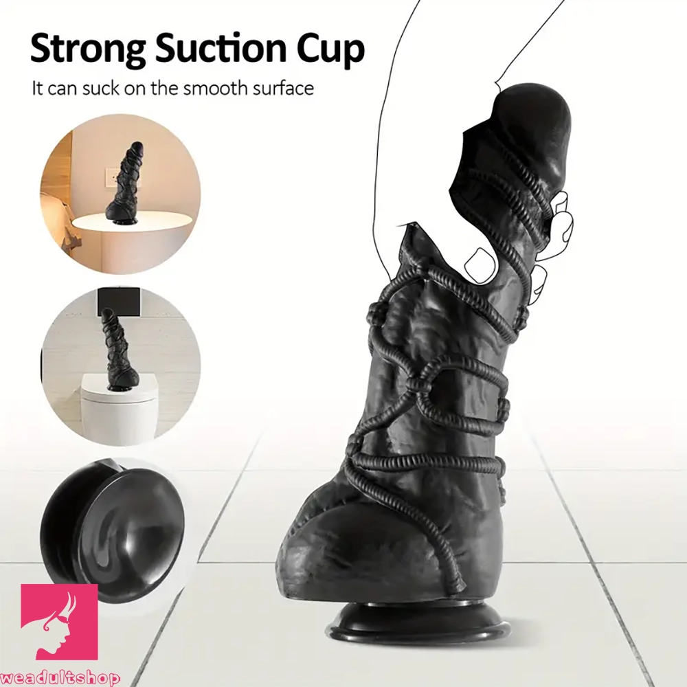 11.41in Silicone Big Realistic Suction Cup Prostate Massage Knots Dildo