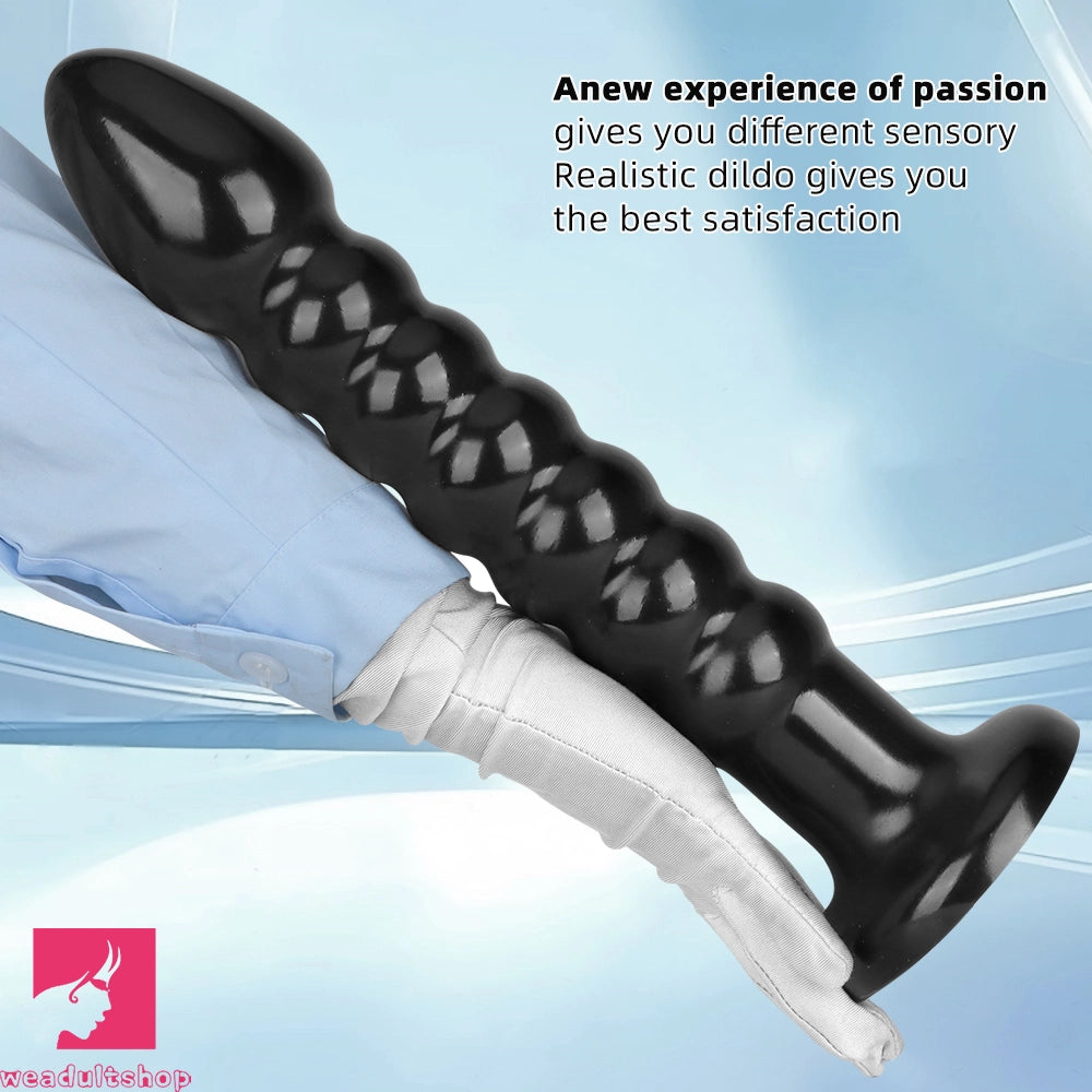 11.02in 14.56in Black Extra Long Large Thick Anal Bead Plug Dildo Sex Toy