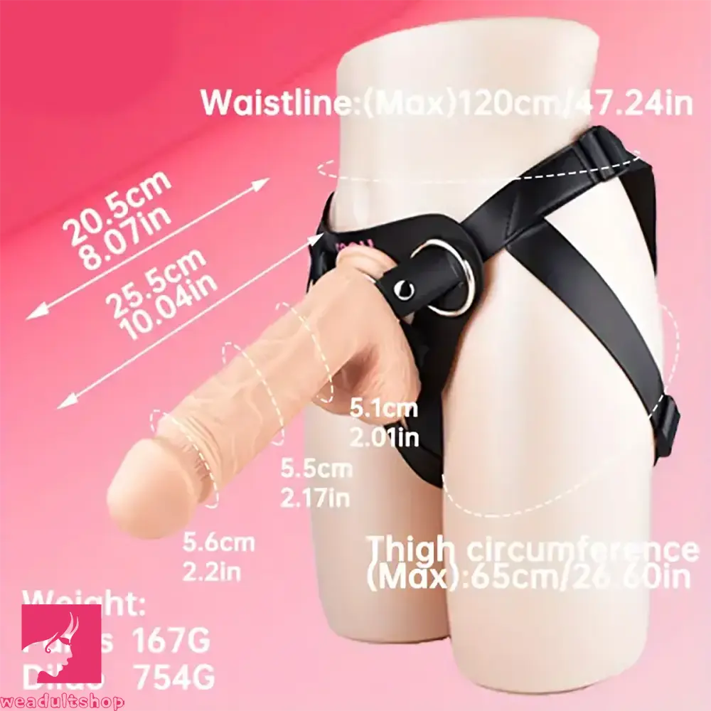 10.01in Silicone Soft Big Strap On Wearable Dildo For Gay Lesbian