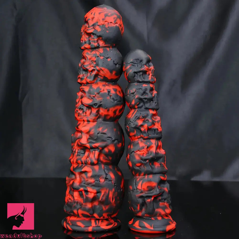 9.05in 11.41in Silicone Soft Monster Skull Big Thick Creature Dildo For Anus