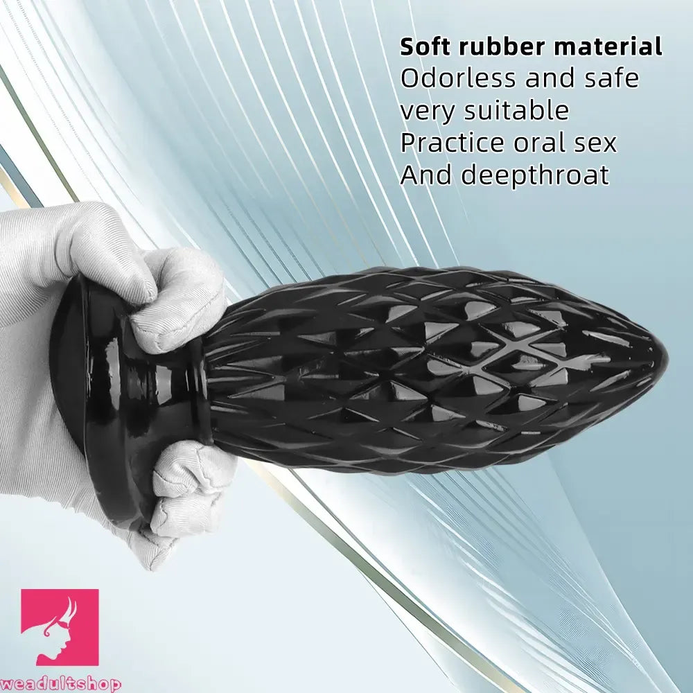 7.48in Black PVC Butt Plug Dildo For Men And Women Sexual Intimate Sex