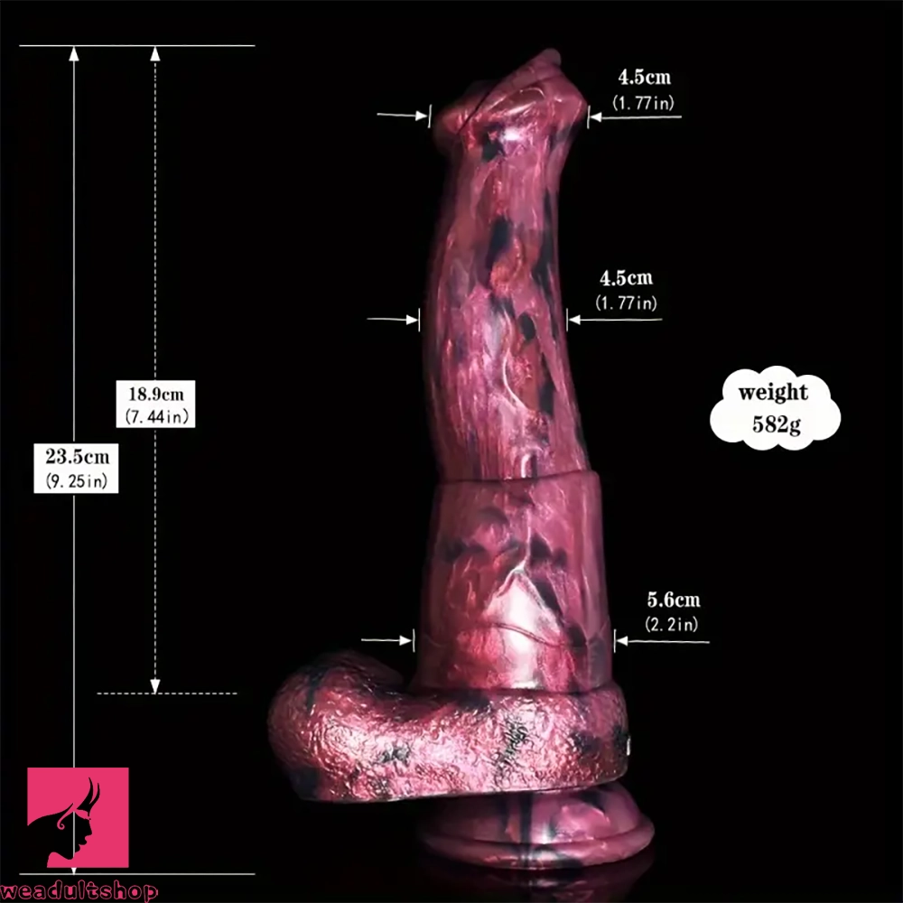 9.25in Silicone Horse Cock Animal Dildo Large Anal Dilation Masturbator