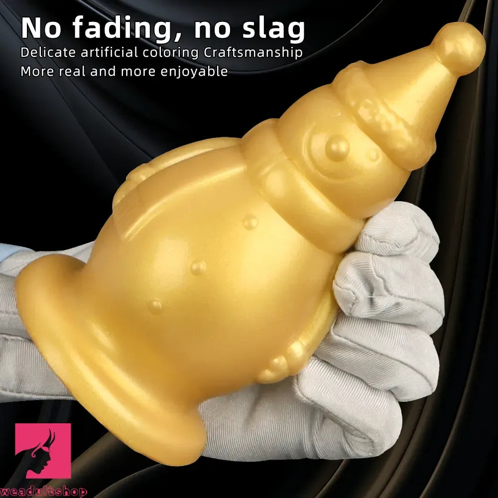 6.3in Snowman Silicone Soft Extra Golden Butt Plug Dildo For Clit Flirting