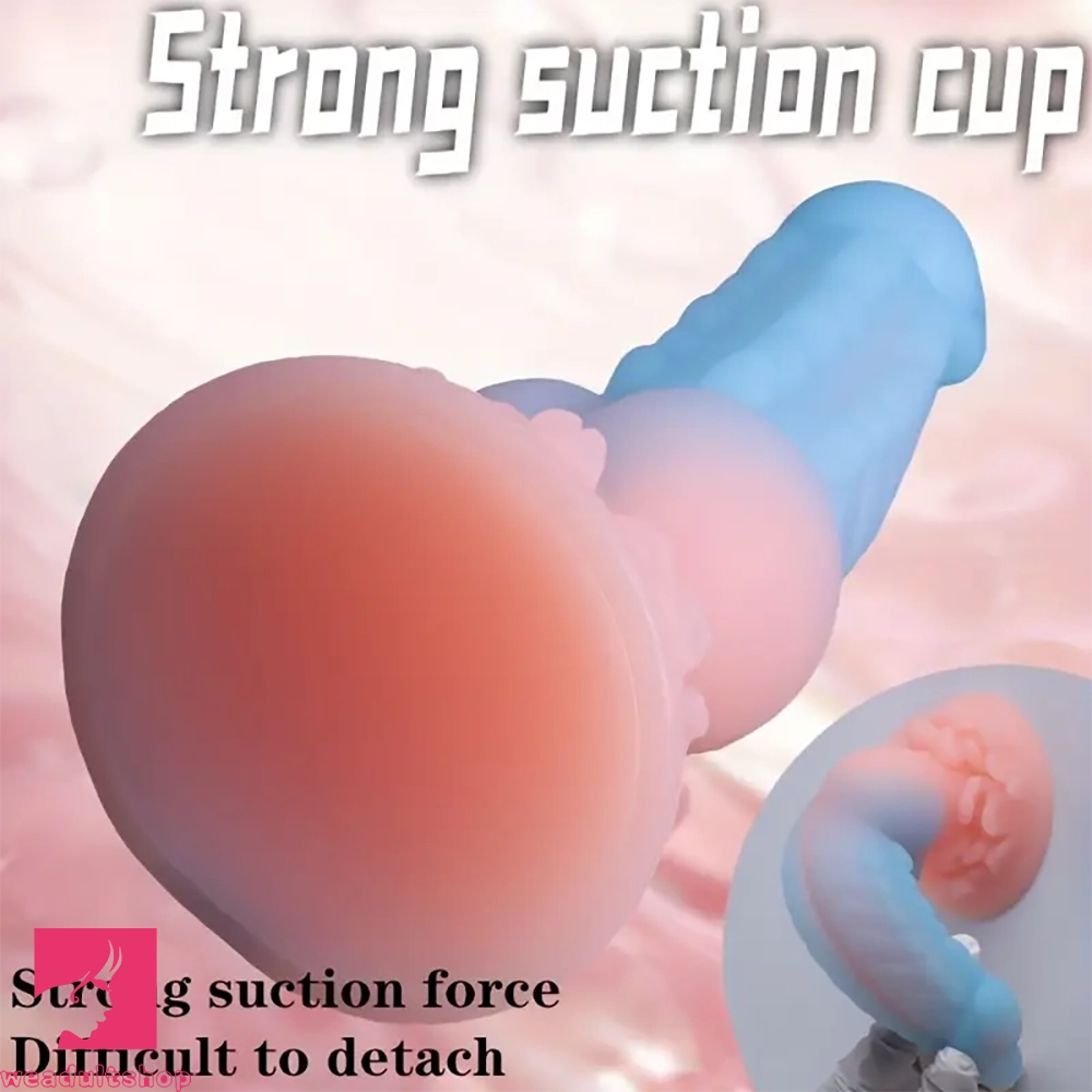 7.87in Fantasy Monster Dildo With Knot Luminous Silicone Thick Clit Dildo