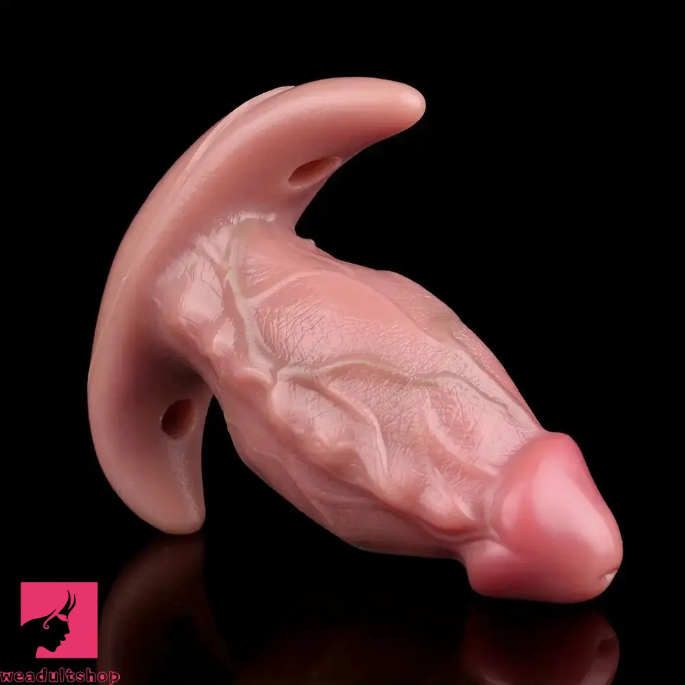 6.65in Textured Realistic Silicone Lesbian Strap on Dildo With Strapon Belt