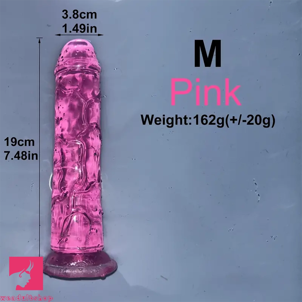 6.1in 6.7in 7.48in 8.26in 9.05in Soft Realistic Jelly Transparent Prostate Dildo