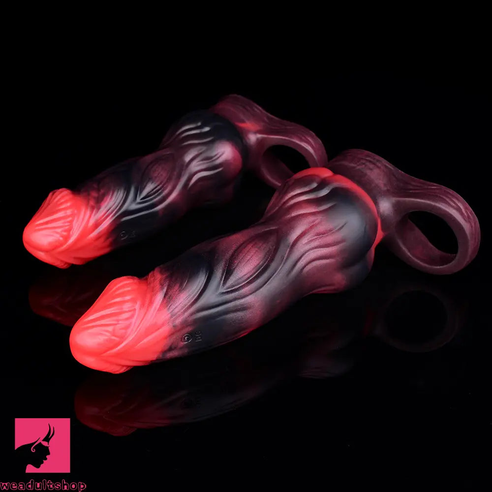 5.91in 7.17in Silicone Cock Sleeve Soft Vibrating Hollow Fantasy Penis Dildo