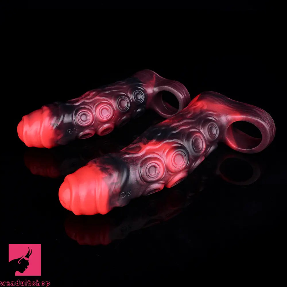 5.98in 7.09in Silicone Tentacle Sleeve Knot Vibrating Hollow Female Dildo