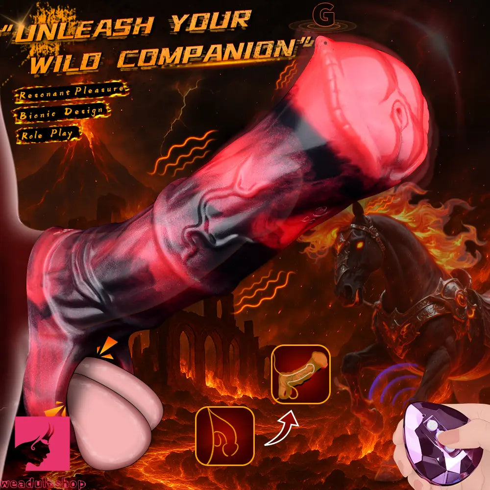 5.58in 7.17in Silicone Horse Dildo Sleeve Vibrating Hollow Waterproof Dildo