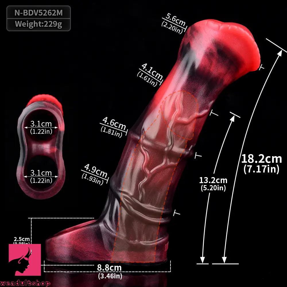 5.58in 7.17in Silicone Horse Dildo Sleeve Vibrating Hollow Waterproof Dildo