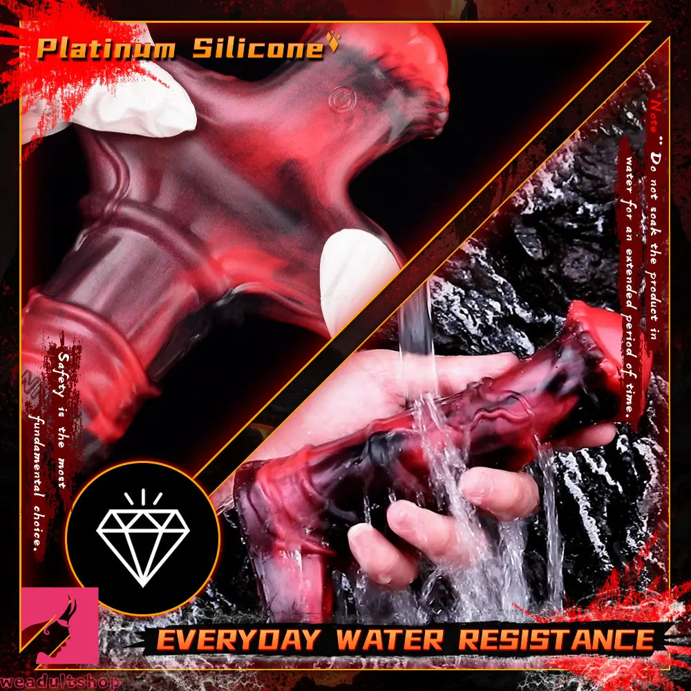 5.58in 7.17in Silicone Horse Penis Sleeve Cock Ring Hollow Vibrating Dildo