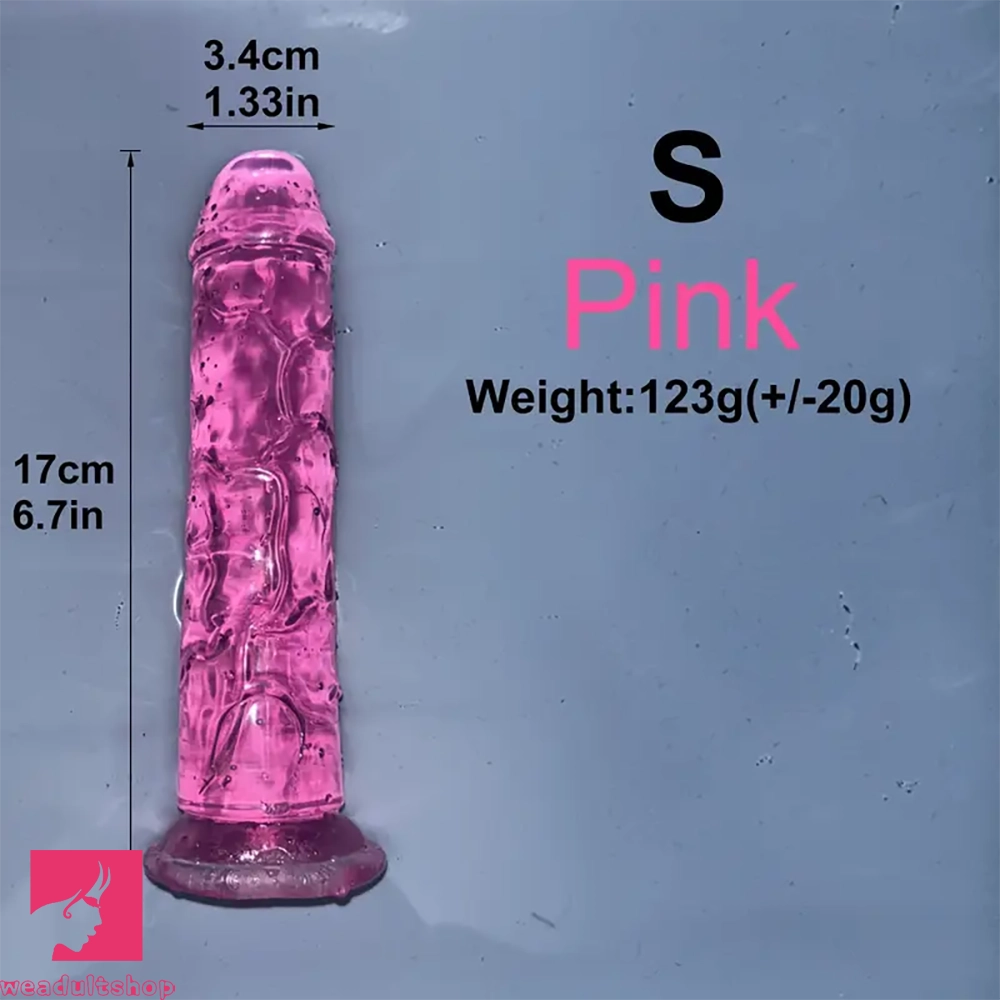 6.1in 6.7in 7.48in 8.26in 9.05in Soft Realistic Jelly Transparent Prostate Dildo