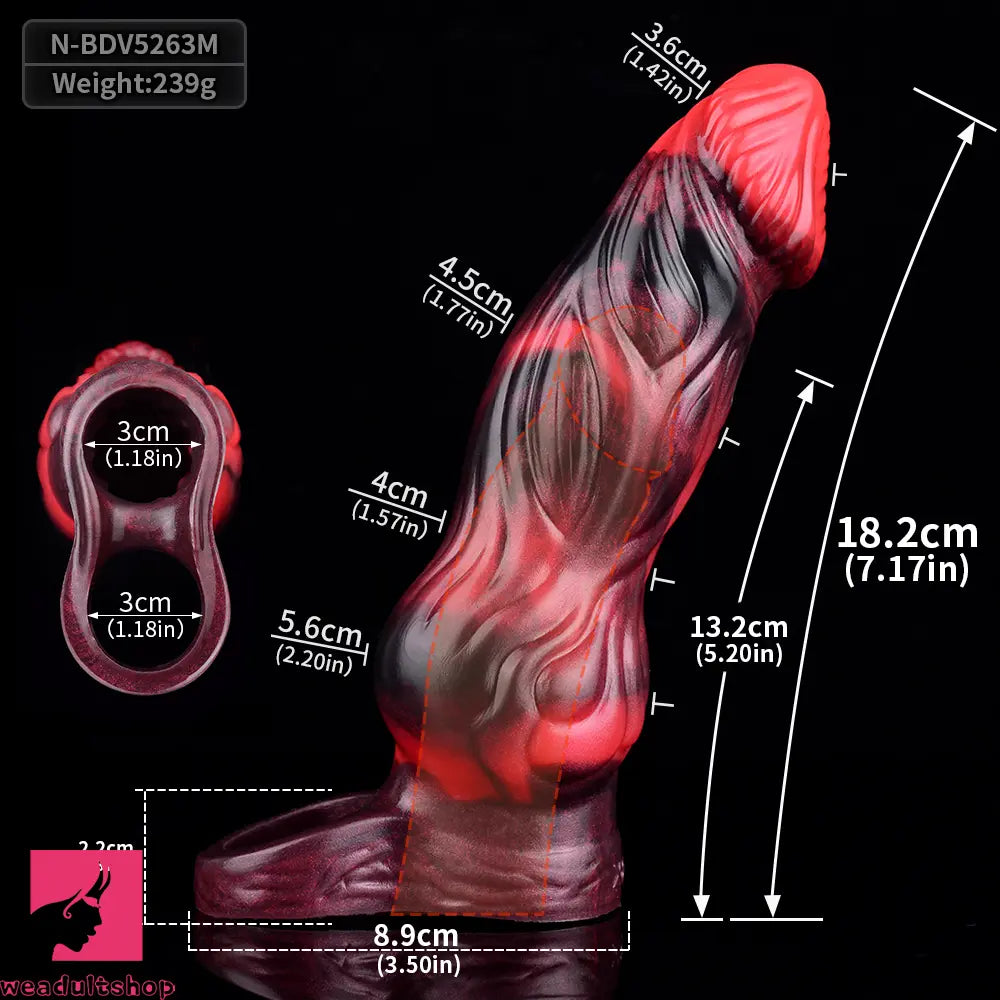 5.91in 7.17in Silicone Cock Sleeve Soft Vibrating Hollow Fantasy Penis Dildo