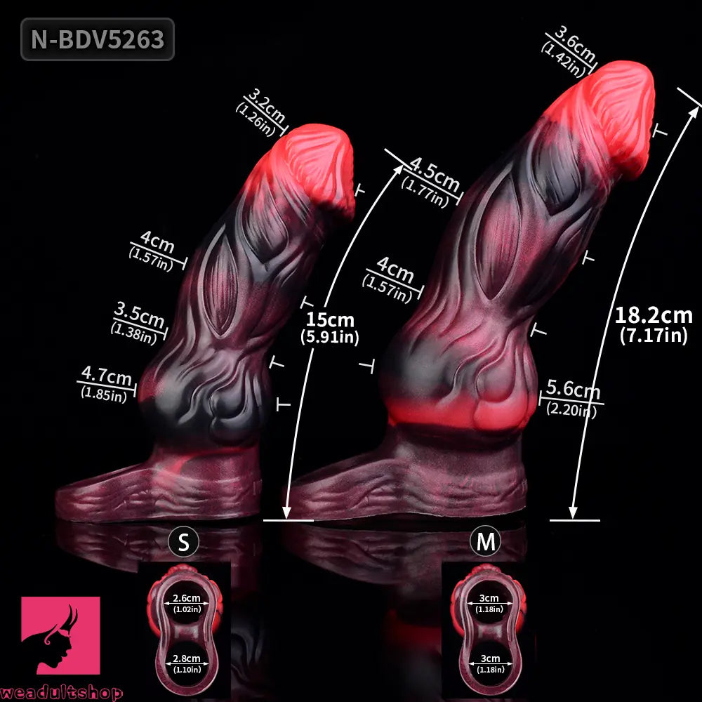 5.91in 7.17in Silicone Cock Sleeve Soft Vibrating Hollow Fantasy Penis Dildo