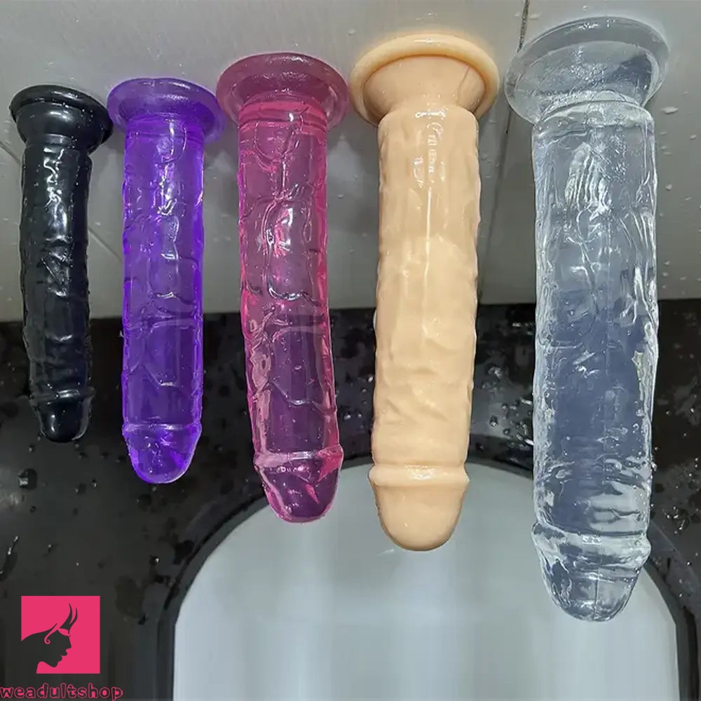 6.1in 6.7in 7.48in 8.26in 9.05in Soft Realistic Jelly Transparent Prostate Dildo