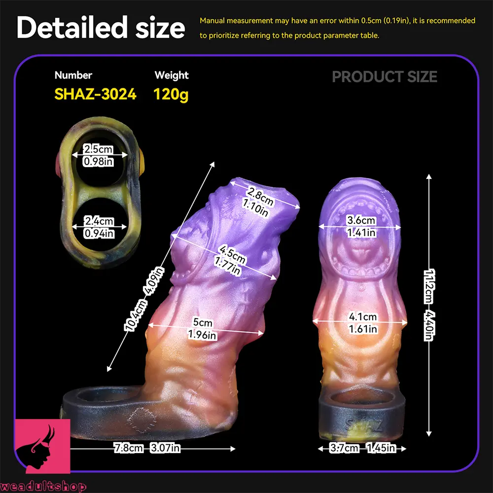 4.4in Shar Vorrfyn Fantasy Silicone Soft Dildo Sleeve Penis Extender