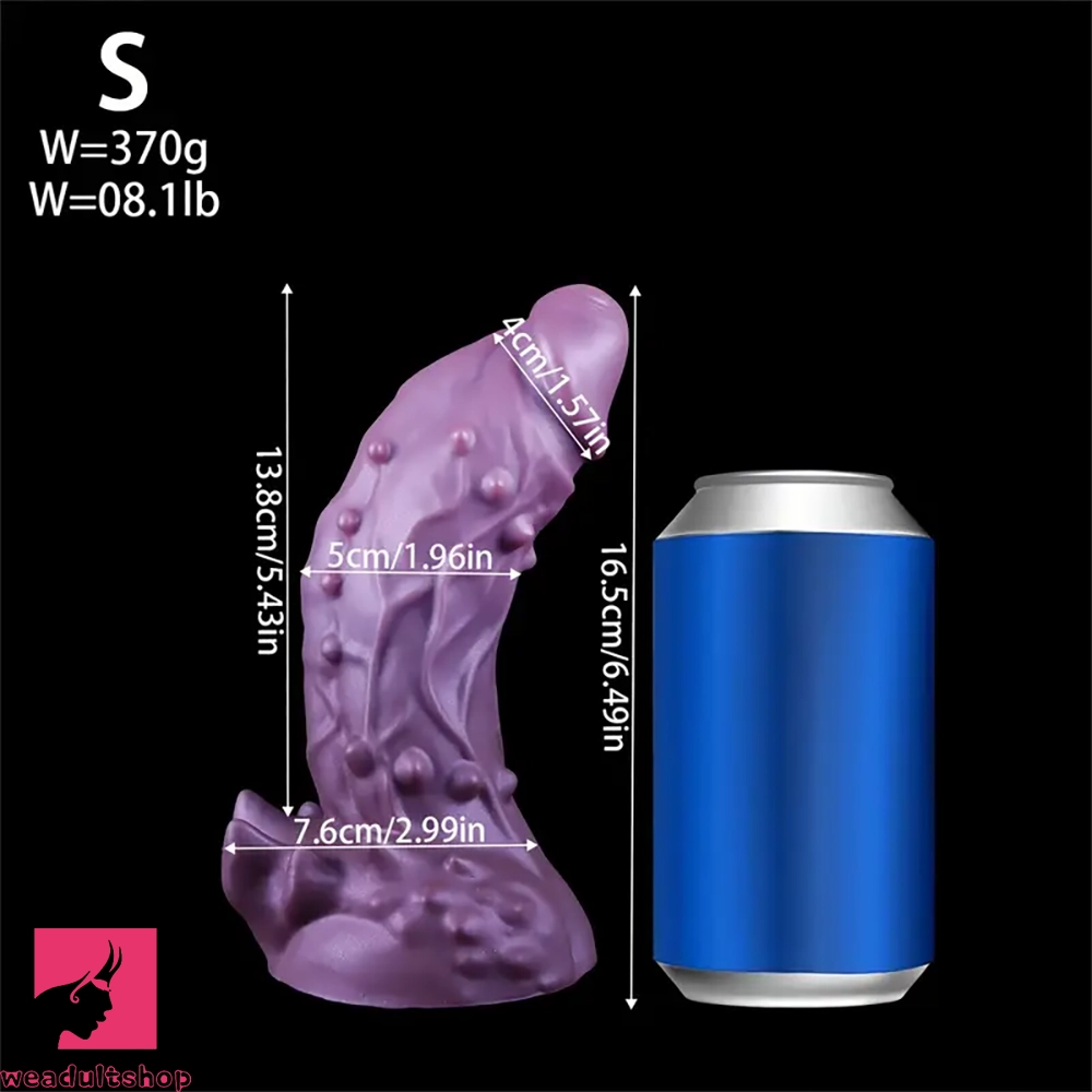 6.49in 7.67in 8.85in Purple Monster Big Flexible Barbed Alien Odd Dildo