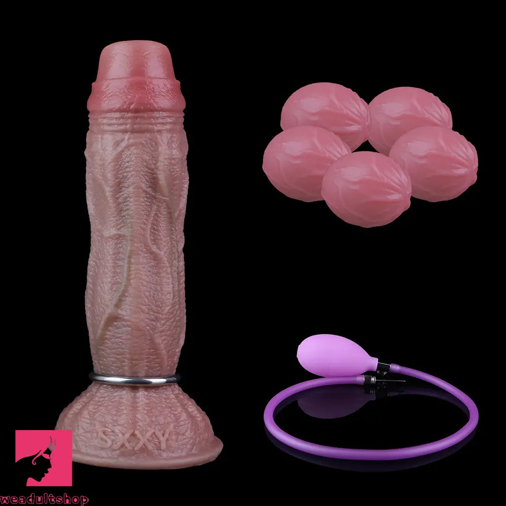 8.15in Ovipositor Platinum Silicone Dildo Penis Woman Prostate Massager