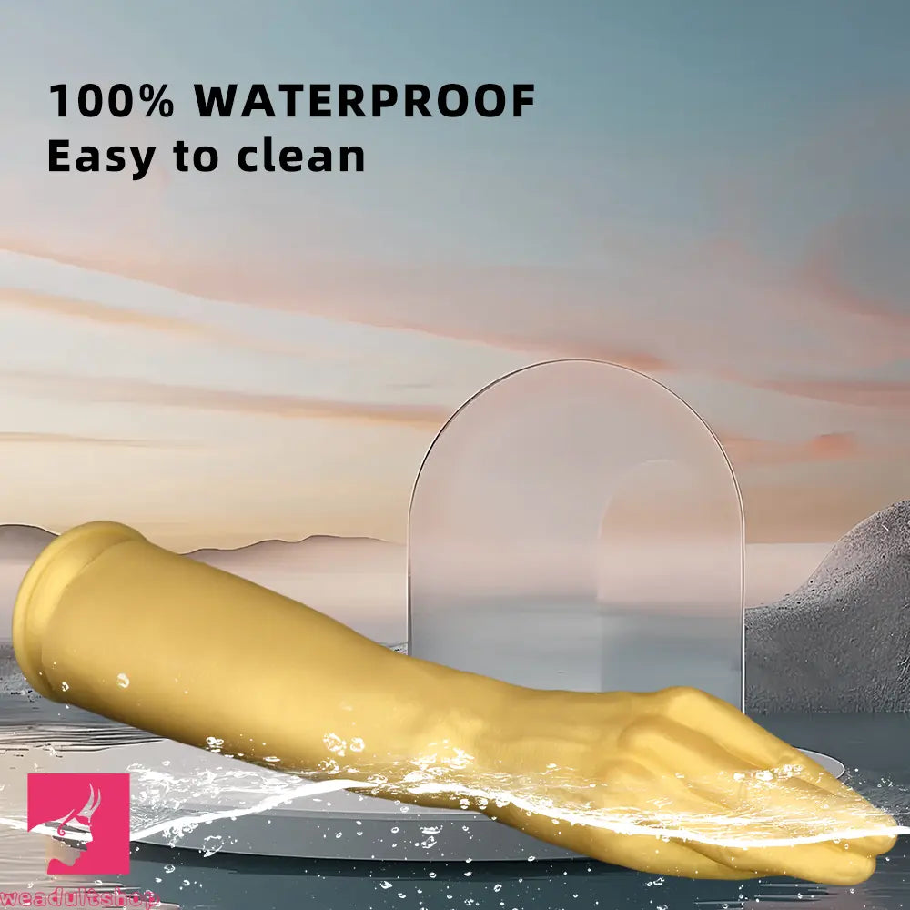 12in 14.17in 16.73in Gold Silicone Fisting Arm Ashes Grade Anal Cock Dildo