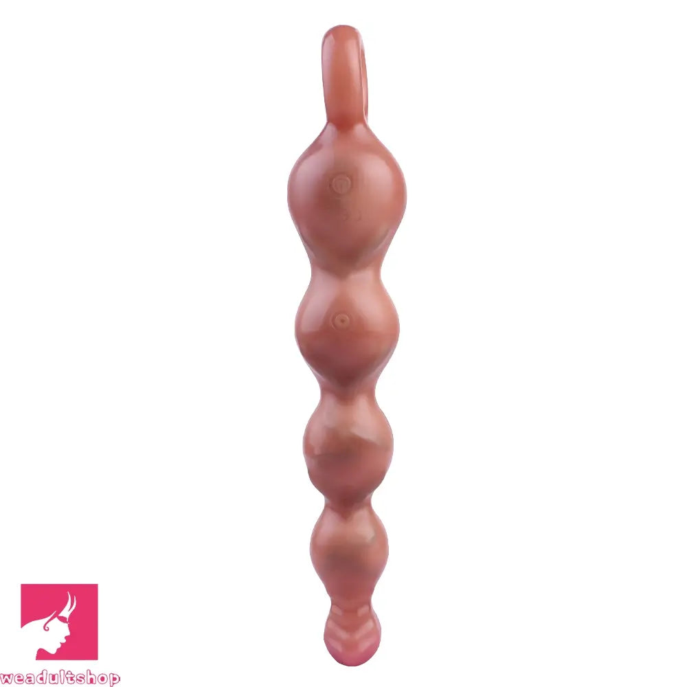 10.2in Big Vibrating Silicone Soft Pulling Beads Horse Dildo With 3 Motors