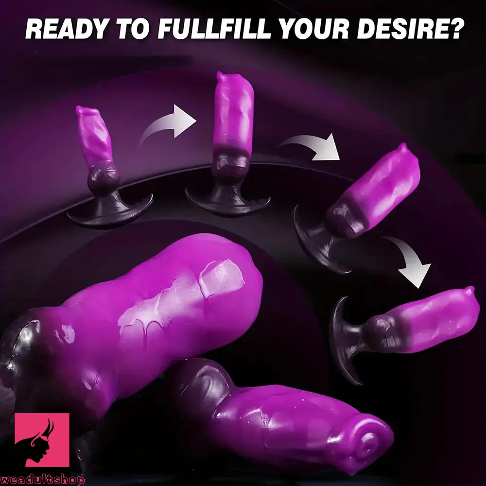 6.8in Inflatable Liquid Silicone Wearable Knot Soft Dildo With Useful T-Base